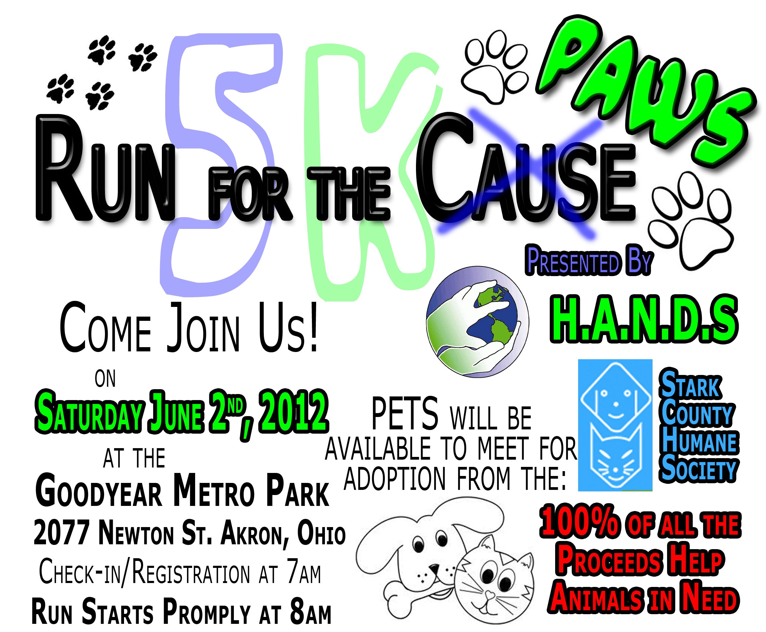 Run For The Paws 5k Flyer